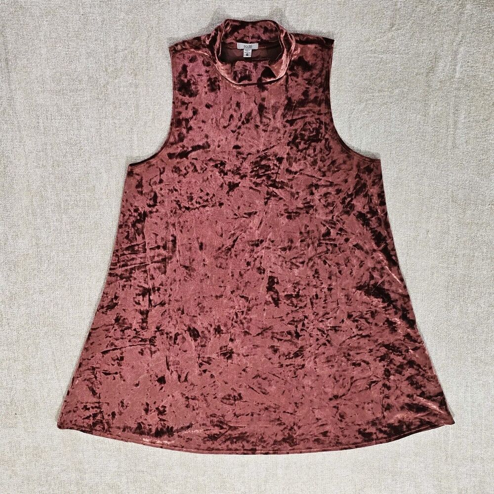 Ecote' Burnt Orange Crushed Velvet Dress Swing Sz Medium Fall Whimsigoth